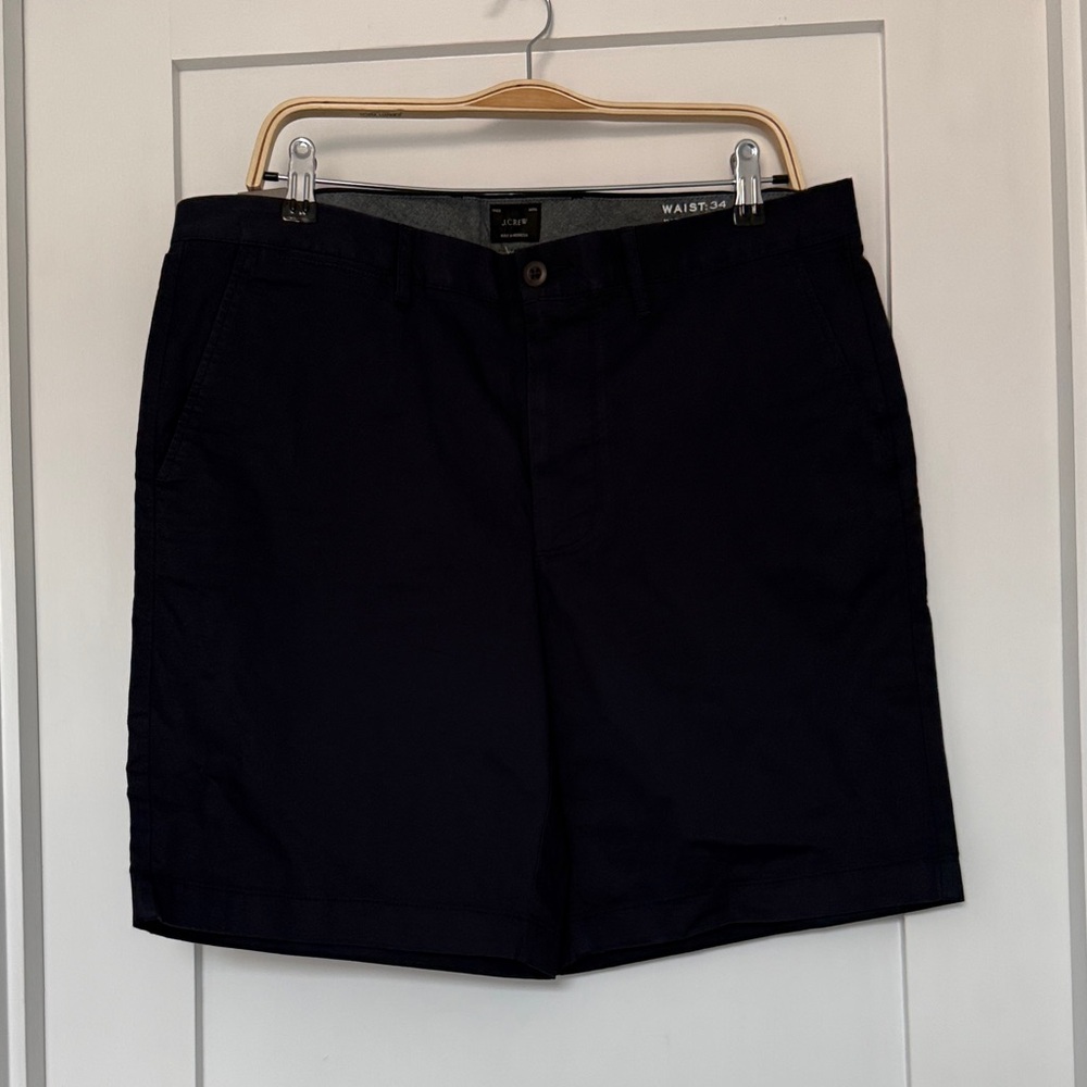 J. Crew Men’s Flat Front Shorts Navy - Picture 8 of 9